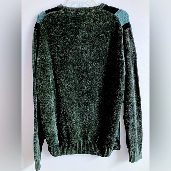 Dockers’ Men’s Pullover Sweater, Large, Navy Blue/Grays, Velour Feel - Picture 3 of 3